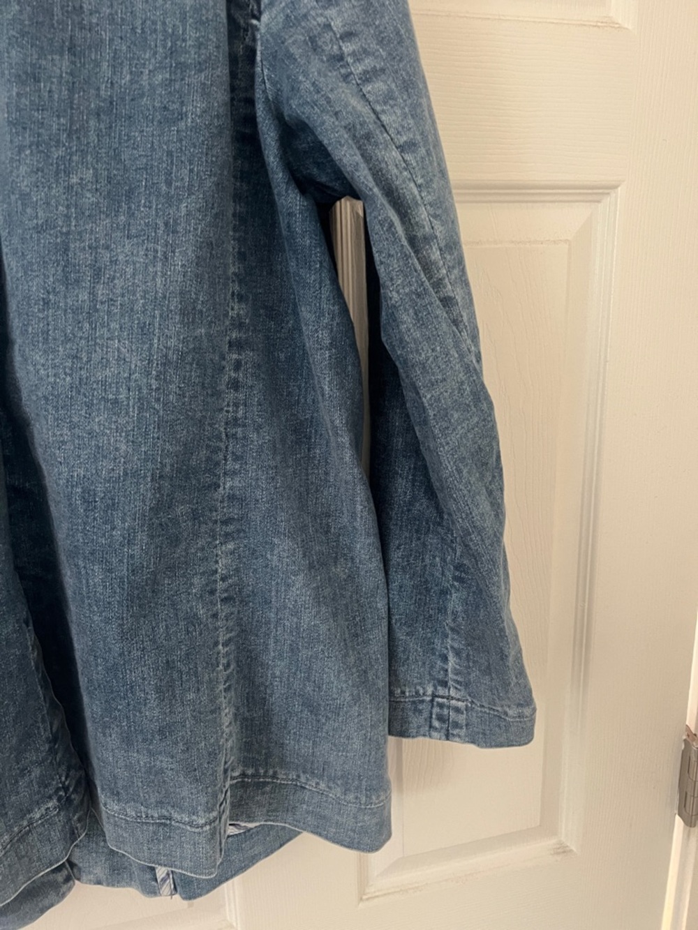 Anthropologie- Maeve Distressed Light Blue Denim Blazer - Picture 7 of 12